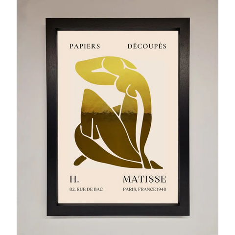 Henri Matisse Figure Foil Print - A3 (29.7 x 42 cm) / Black - Framed Print
