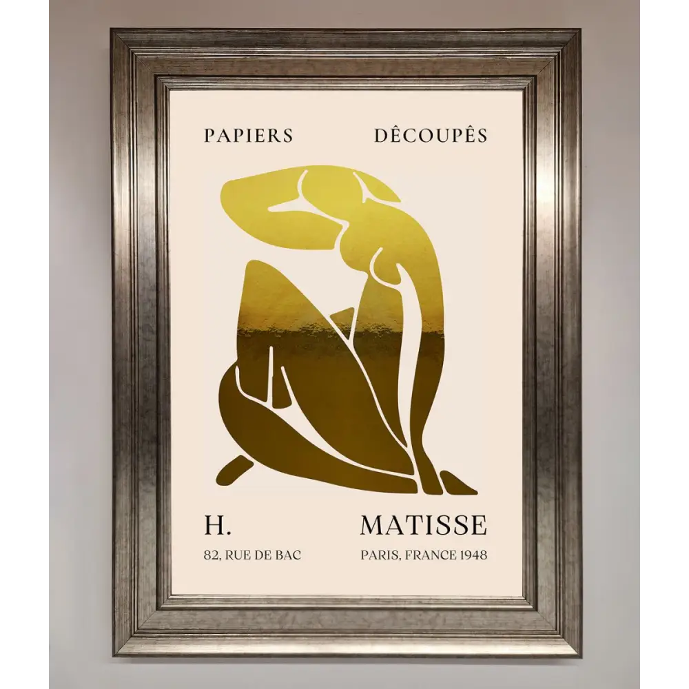 Henri Matisse Figure Foil Print - A3 (29.7 x 42 cm) / Silver - Framed Print