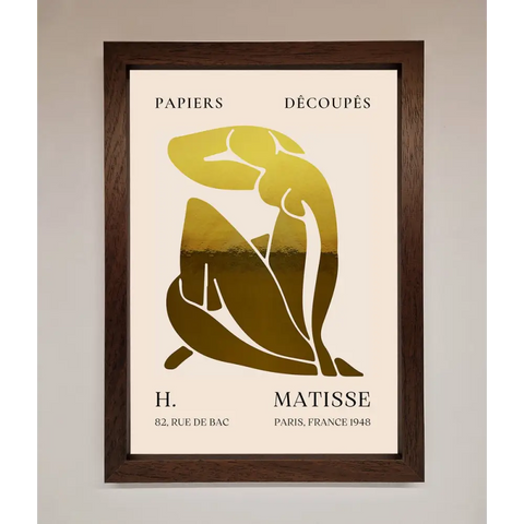 Henri Matisse Figure Foil Print - A3 (29.7 x 42 cm) / Walnut - Framed Print