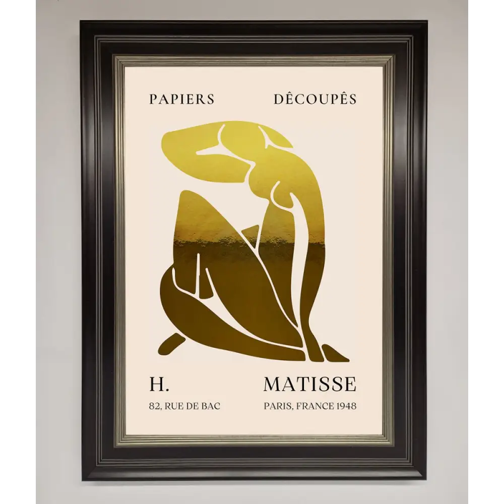Henri Matisse Figure Foil Print - B0 (100 x 141 cm) / Black Silver - Framed Print