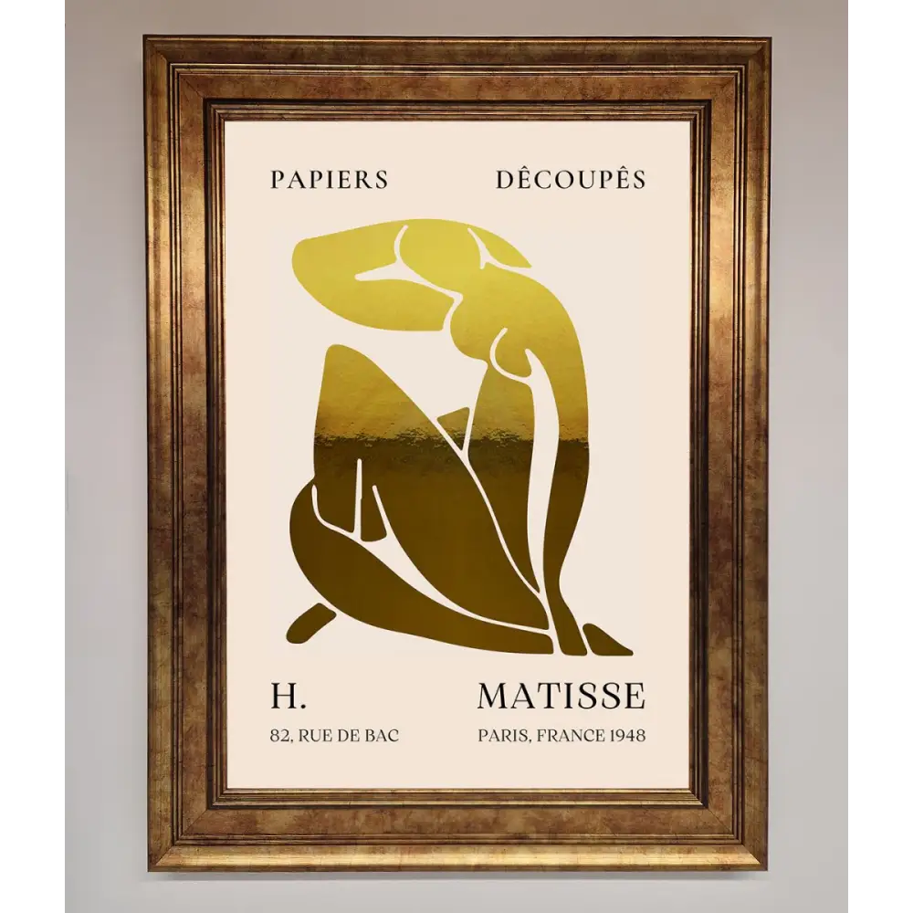 Henri Matisse Figure Foil Print - B0 (100 x 141 cm) / Bronze - Framed Print