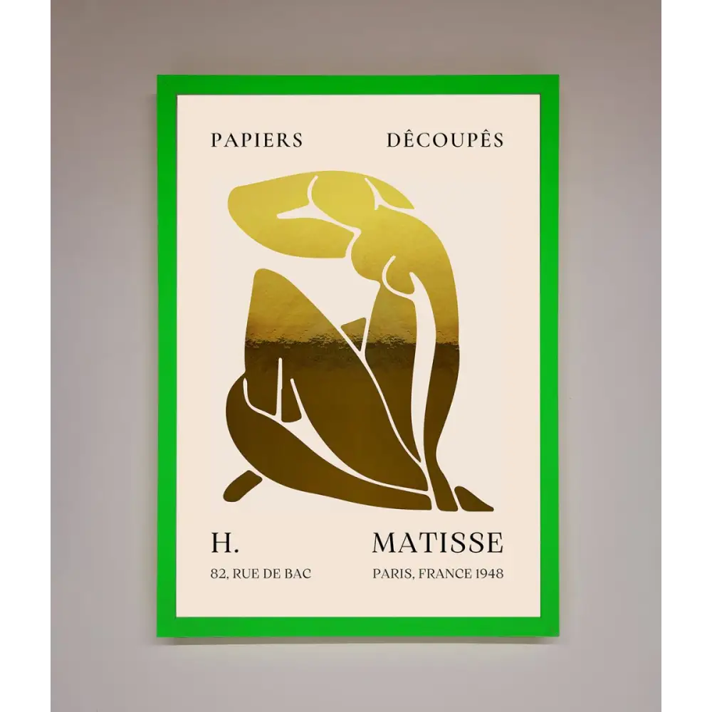 Henri Matisse Figure Foil Print - B0 (100 x 141 cm) / Neon Dark Green - Framed Print