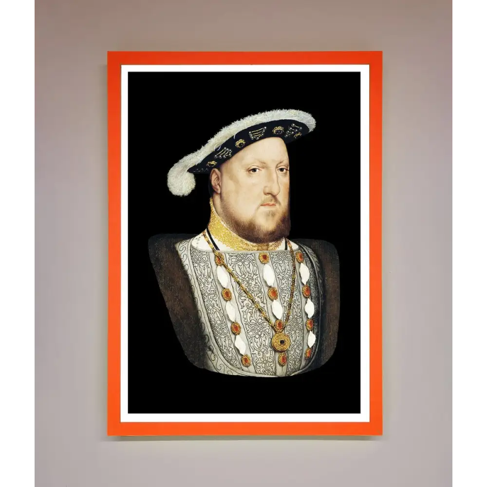 Henry Eighth Framed Wall Art - A3 (29.7 x 42 cm) / Neon Orange - Framed Print