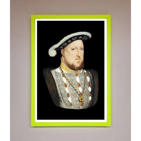 Henry Eighth Framed Wall Art - B0 (100 x 141 cm) / Neon Green - Framed Print