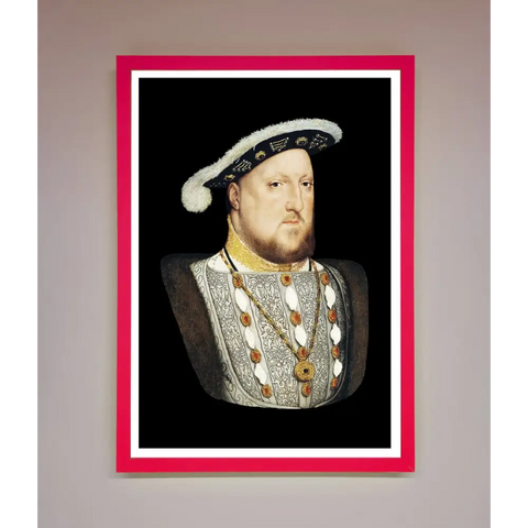 Henry Eighth Framed Wall Art - B0 (100 x 141 cm) / Neon Pink - Framed Print