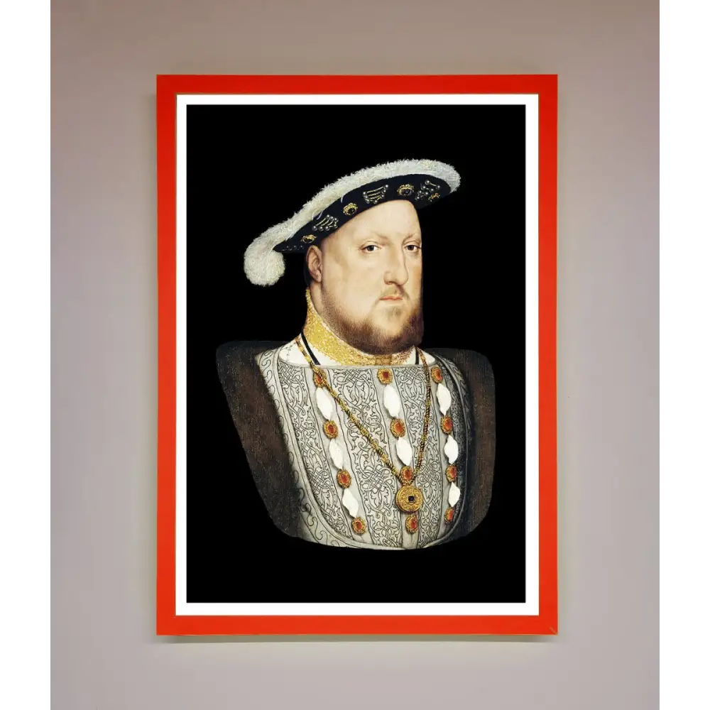 Henry Eighth Framed Wall Art - B0 (100 x 141 cm) / Neon Red - Framed Print