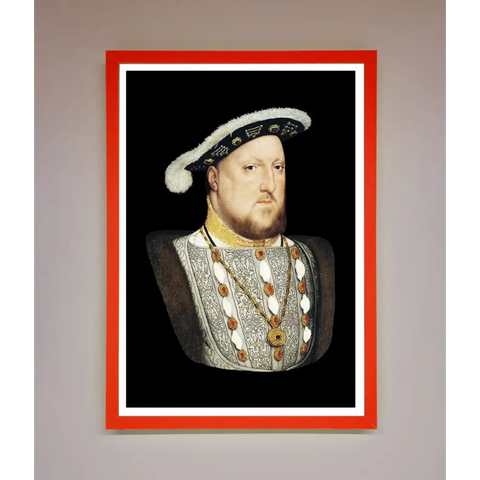 Henry Eighth Framed Wall Art - B0 (100 x 141 cm) / Neon Red - Framed Print