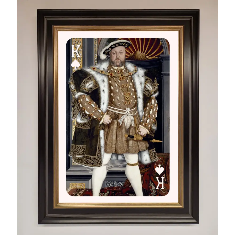 Henry The Eighth King Framed Wall Art - A3 (29.7 x 42 cm) / Black Gold - Framed Print