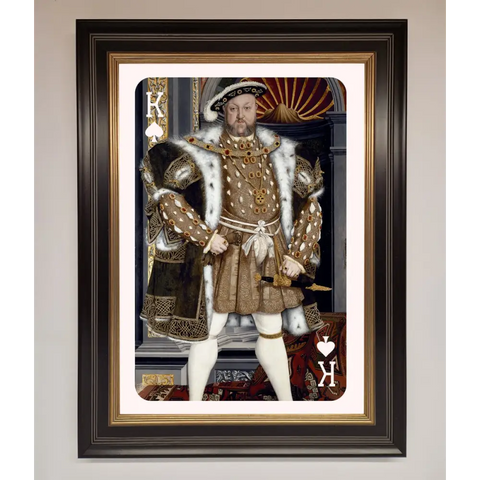 Henry The Eighth King Framed Wall Art - A3 (29.7 x 42 cm) / Black Gold - Framed Print