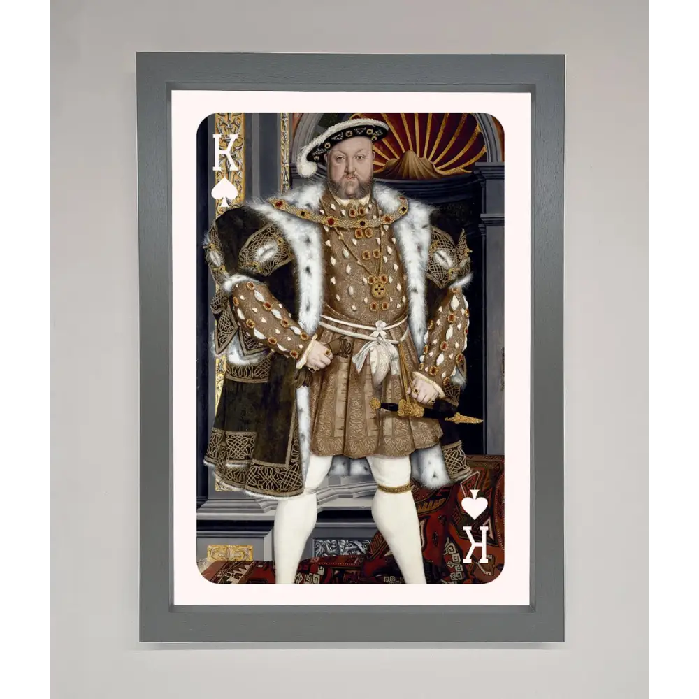 Henry The Eighth King Framed Wall Art - A3 (29.7 x 42 cm) / Dark Grey - Framed Print