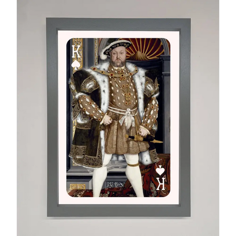 Henry The Eighth King Framed Wall Art - A3 (29.7 x 42 cm) / Dark Grey - Framed Print