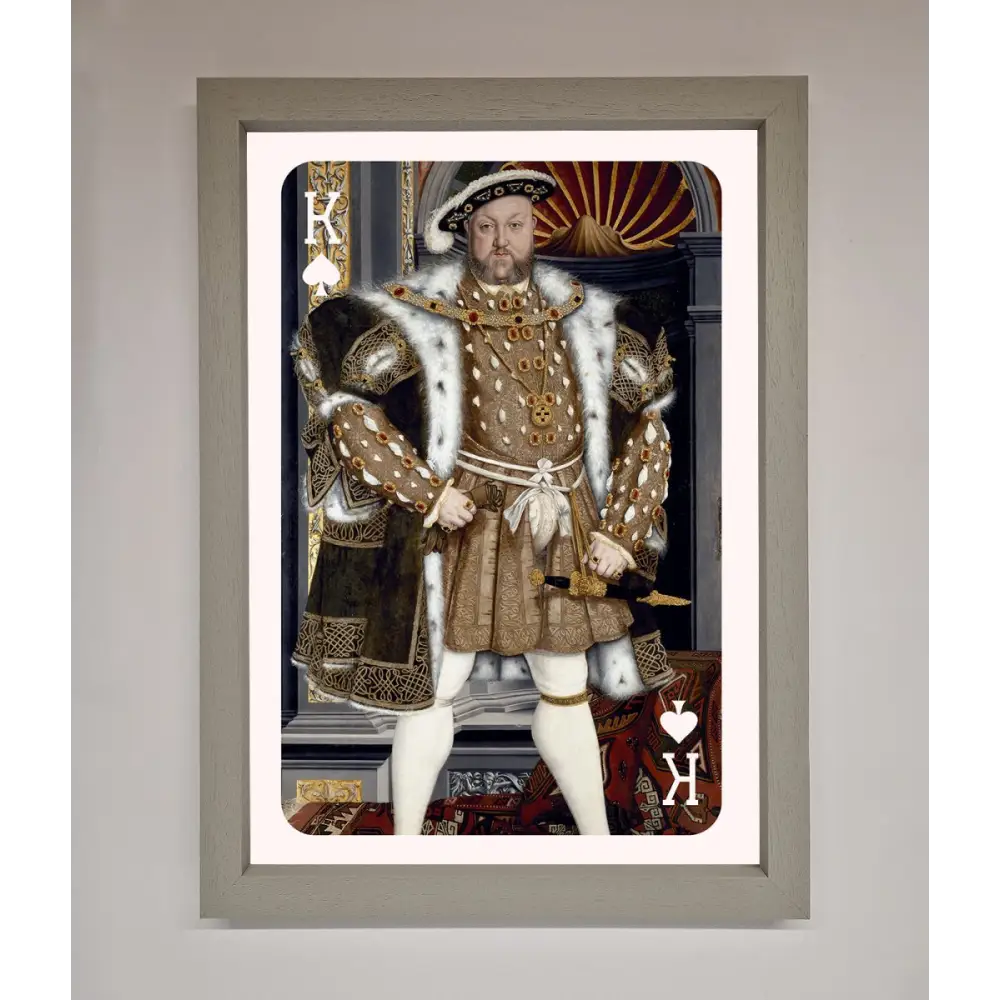 Henry The Eighth King Framed Wall Art - A3 (29.7 x 42 cm) / Grey - Framed Print