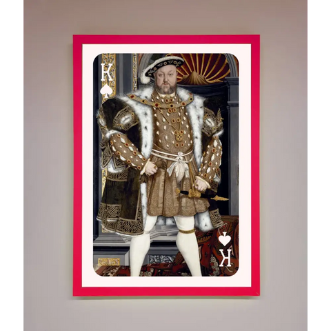 Henry The Eighth King Framed Wall Art - A3 (29.7 x 42 cm) / Neon Pink - Framed Print