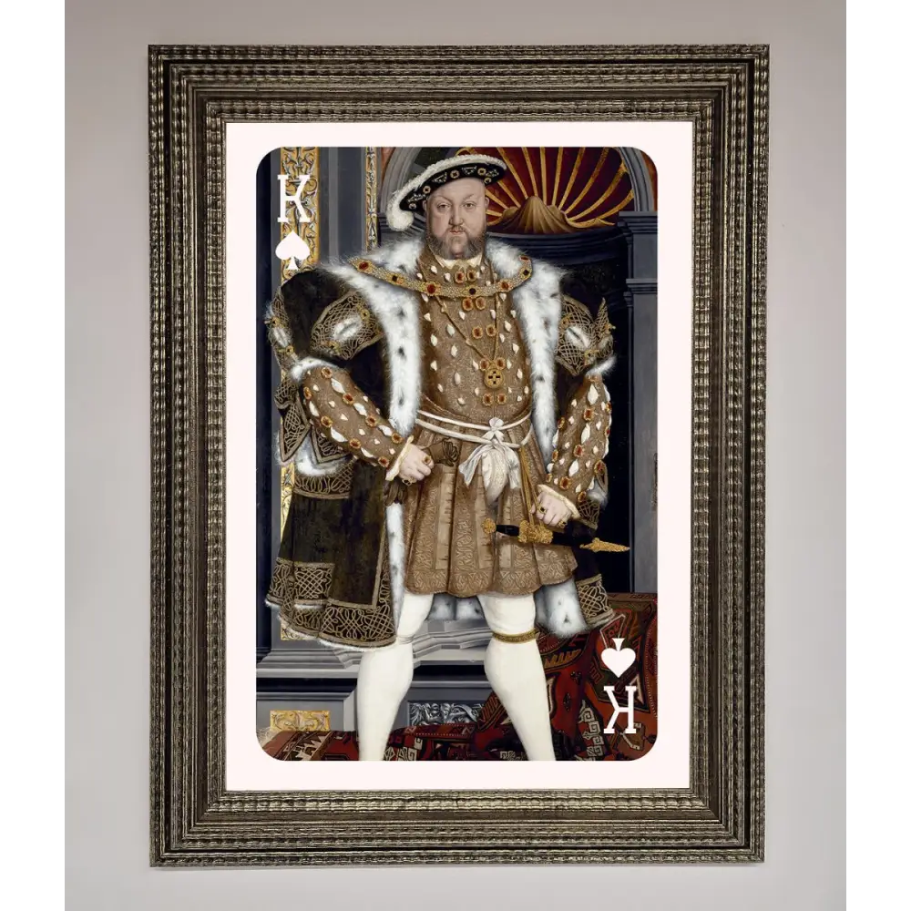 Henry The Eighth King Framed Wall Art - A3 (29.7 x 42 cm) / Ornate Silver - Framed Print