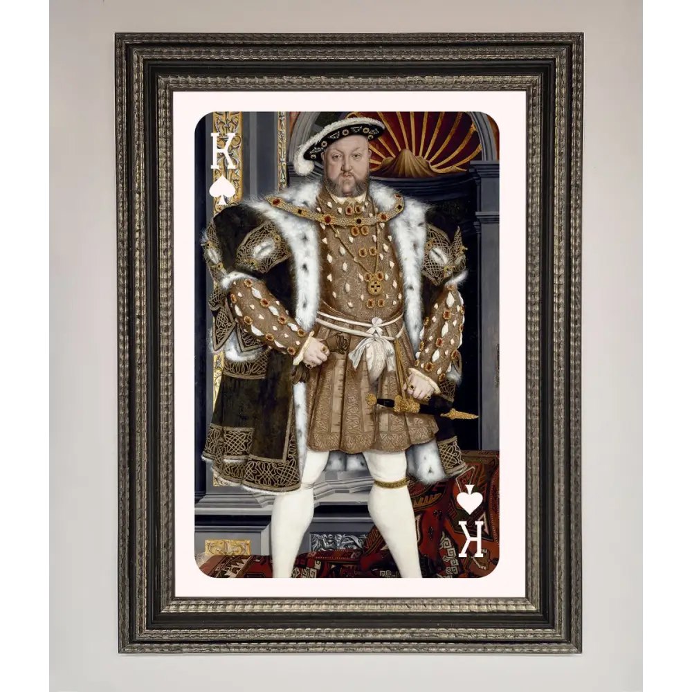 Henry The Eighth King Framed Wall Art - A3 (29.7 x 42 cm) / Ornate Silver Black - Framed Print