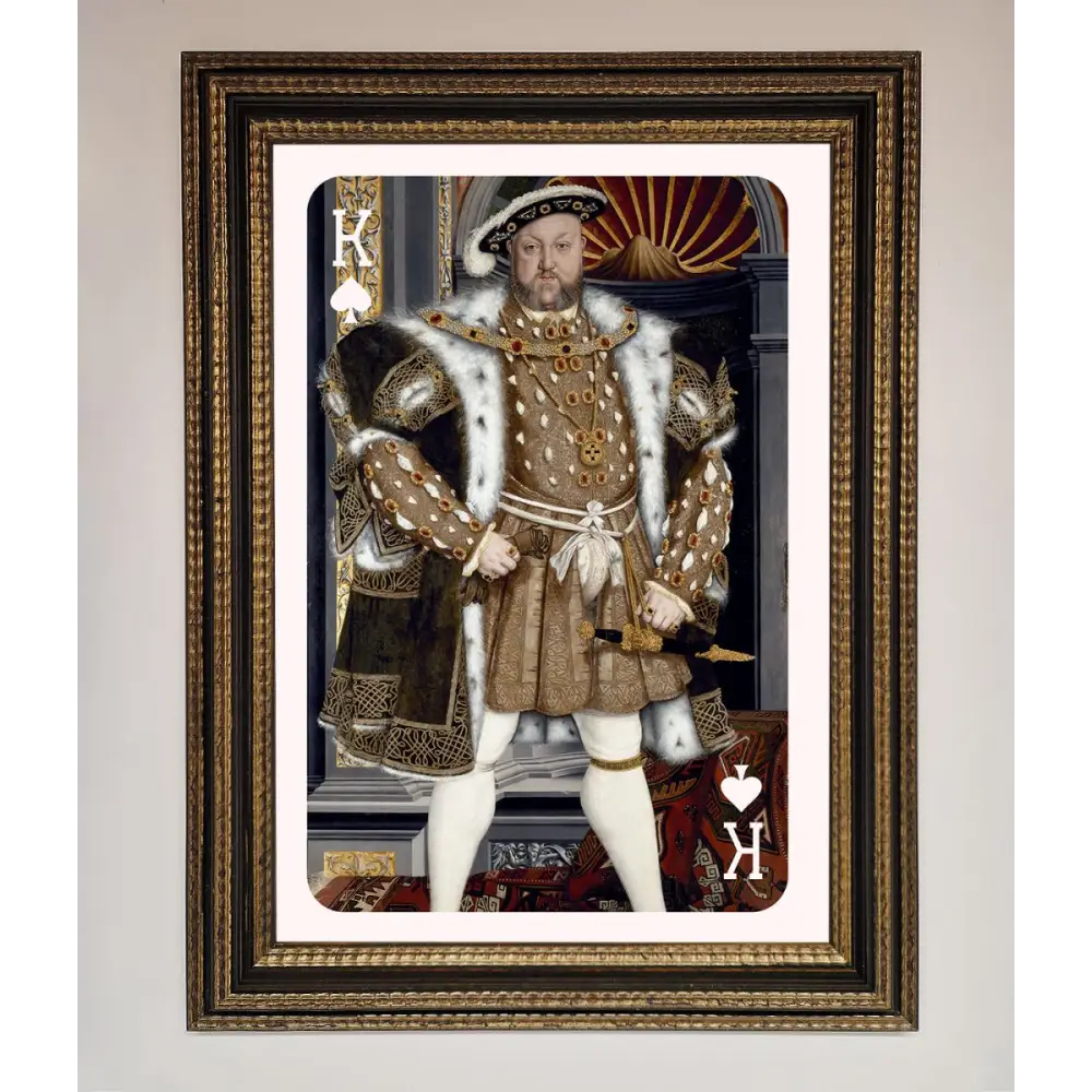 Henry The Eighth King Framed Wall Art - A3 (29.7 x 42 cm) / Ornate Gold Black - Framed Print