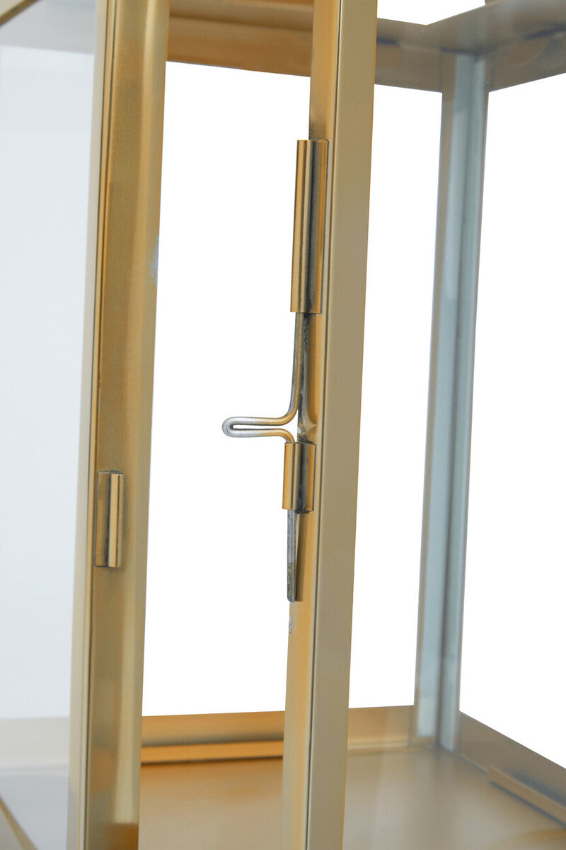 Herber small gold metal door handle with sleek leather handle and polished finish for modern lantern design