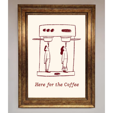 Here For The Coffee Framed Print - B0 (100 x 141 cm) / Bronze - Framed Print