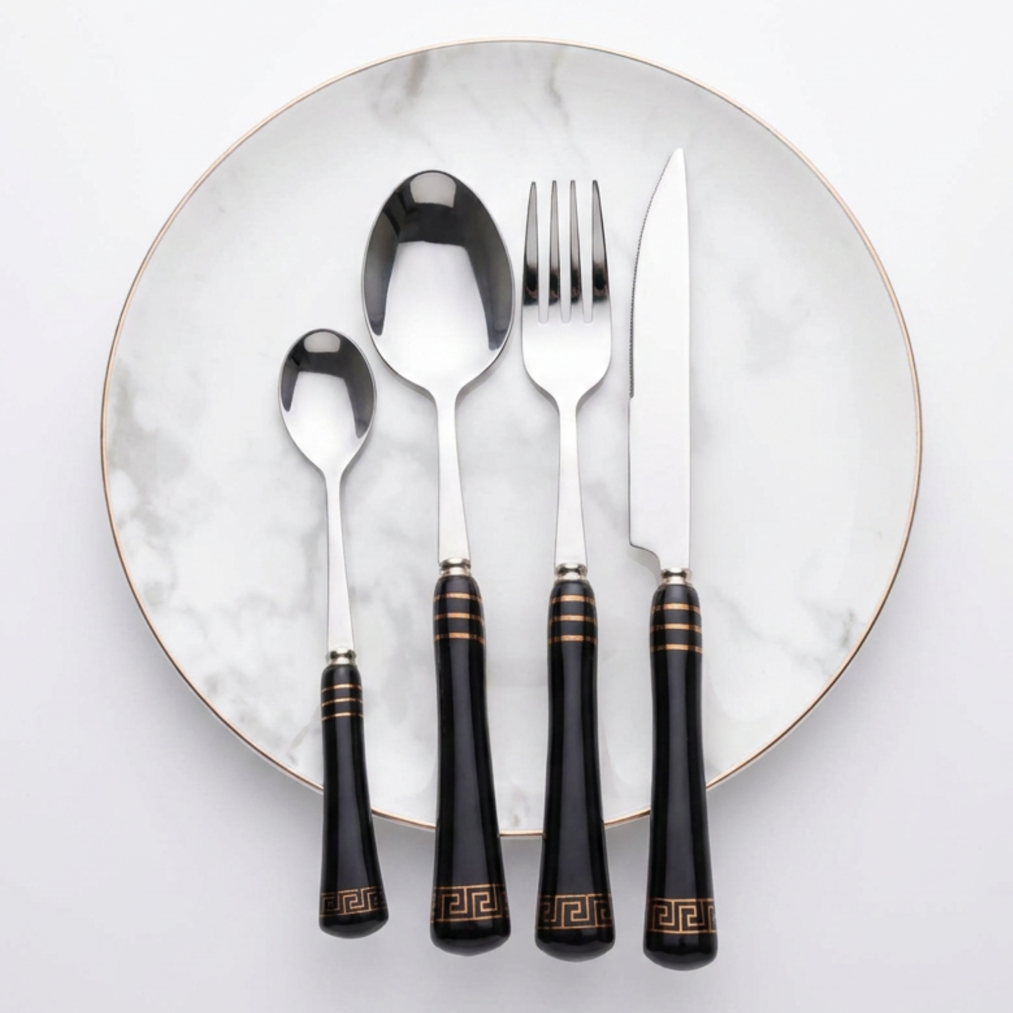 Heritage Gold 16-Piece Cutlery Set – Black