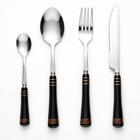 Heritage Gold 16-Piece Cutlery Set – Black