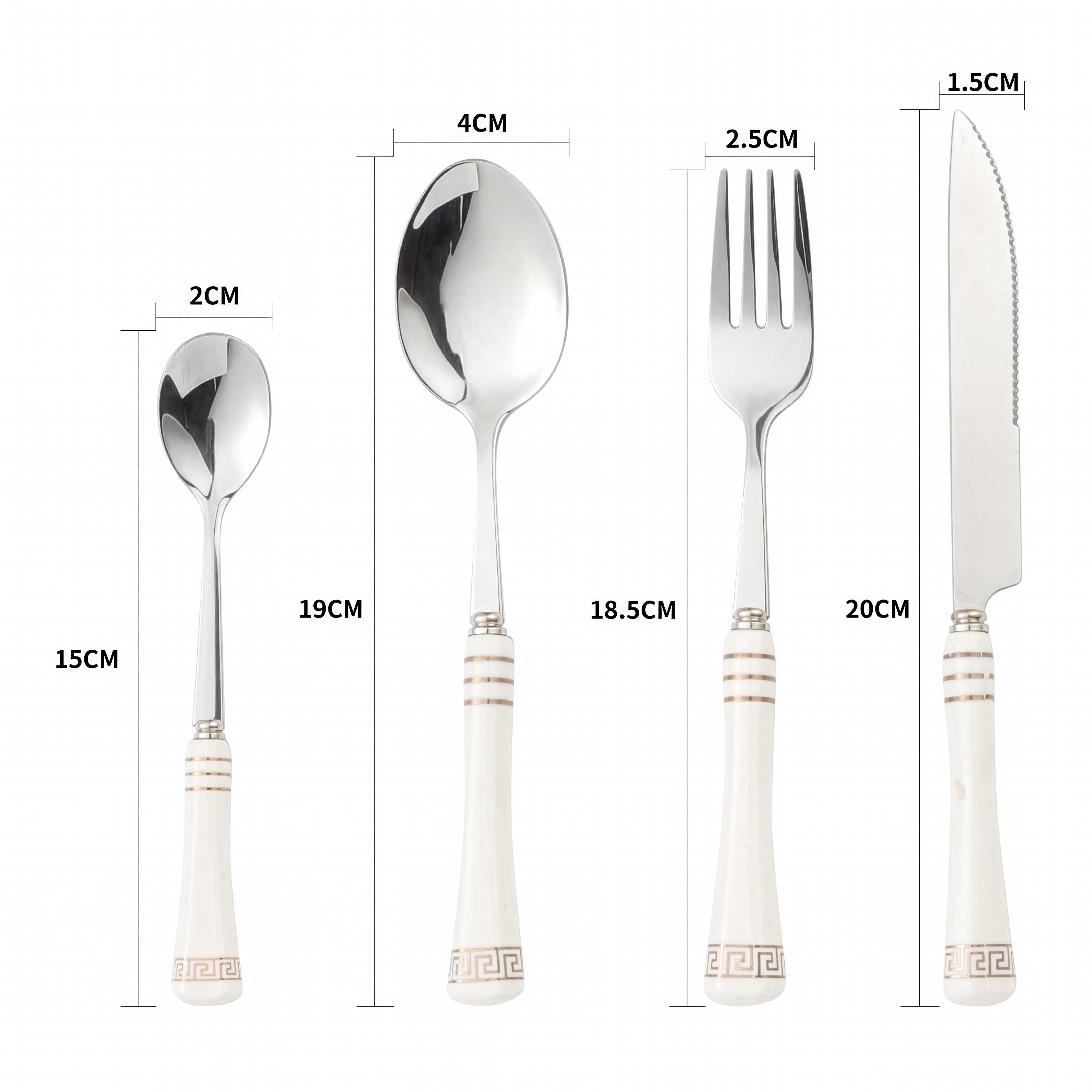Heritage Gold 16-Piece Cutlery Set – White