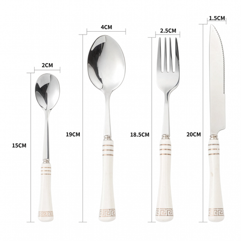Heritage Gold 16-Piece Cutlery Set – White