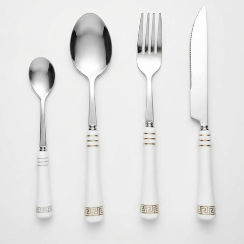 Heritage Gold 16-Piece Cutlery Set – White