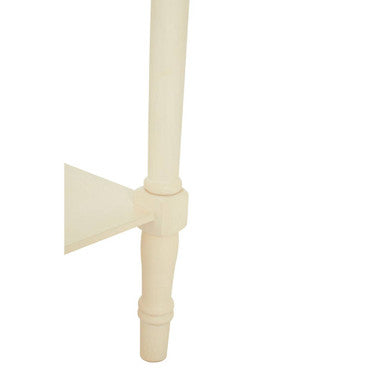 Off-white plastic pipe with t-shaped connector for heritage ivory rectangular console table frame support