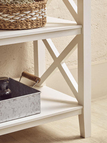 Heritage Three Shelf White Bookcase