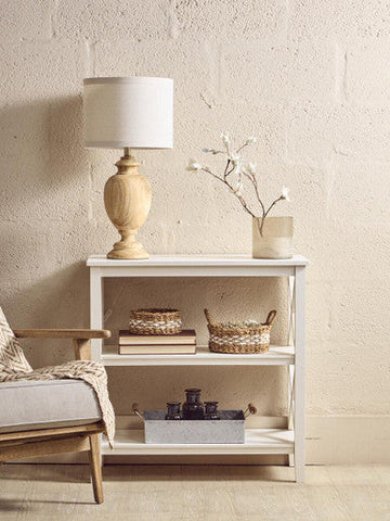Heritage Three Shelf White Bookcase