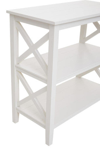 Heritage Three Shelf White Bookcase