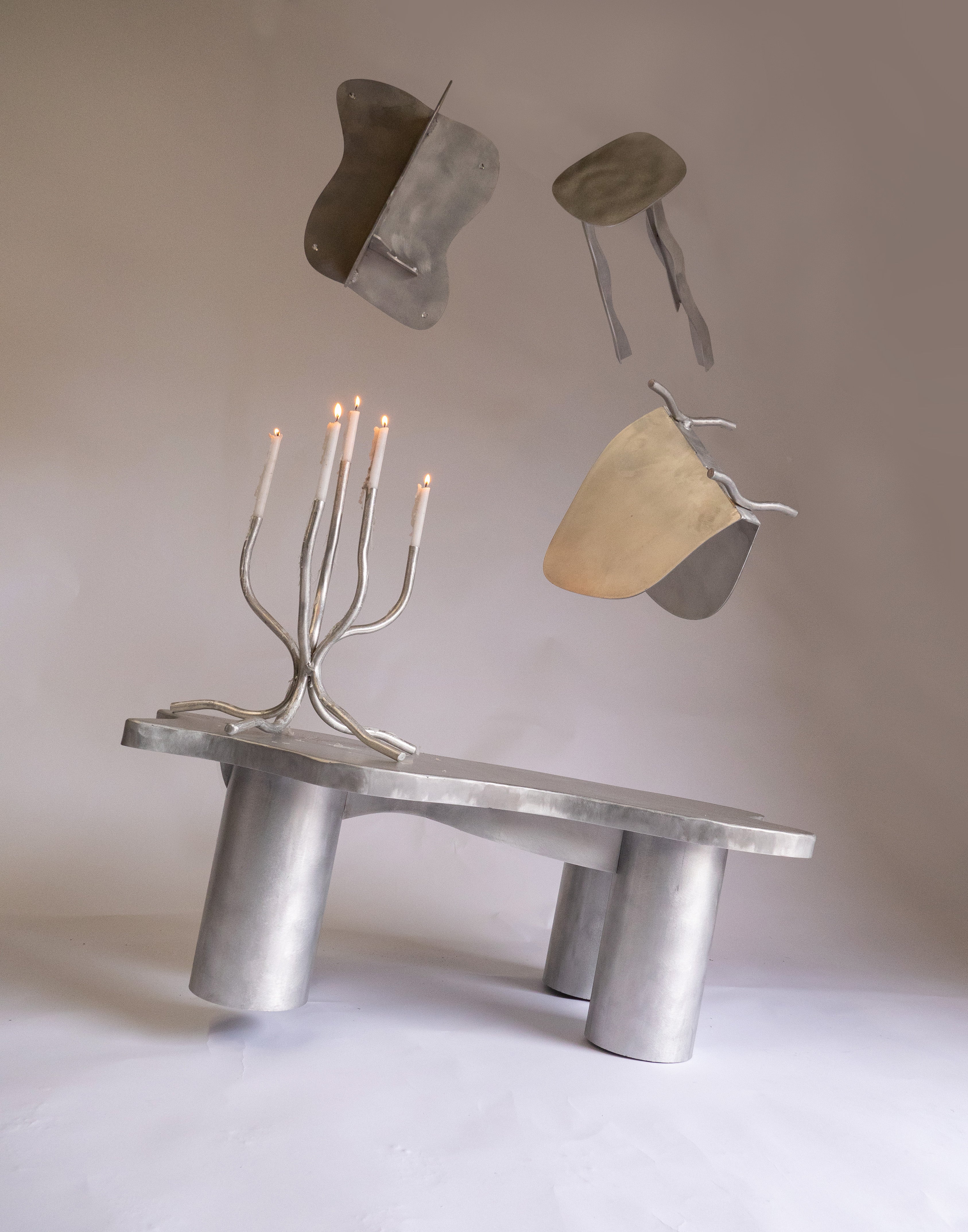 Aluminium Small Candelabra