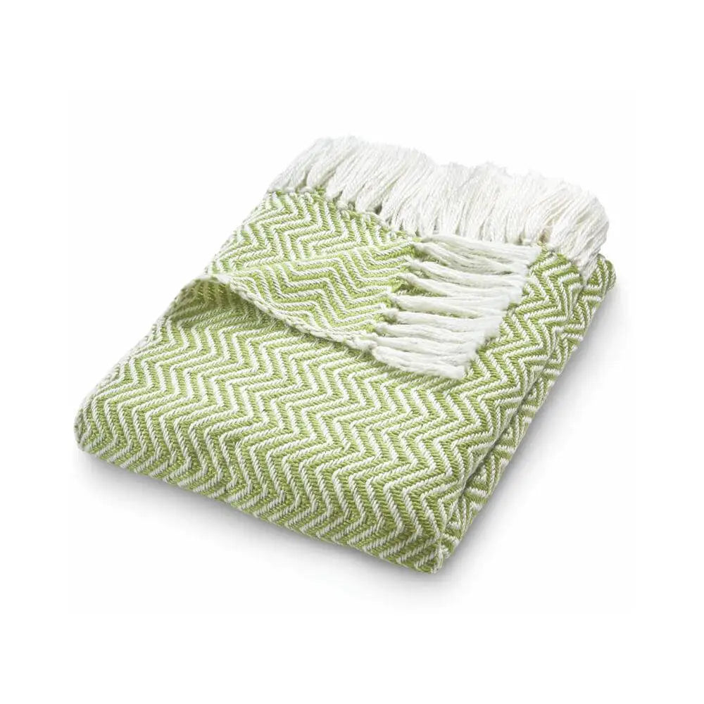 Herringbone Design Woven Throw - Green - Home Accessories