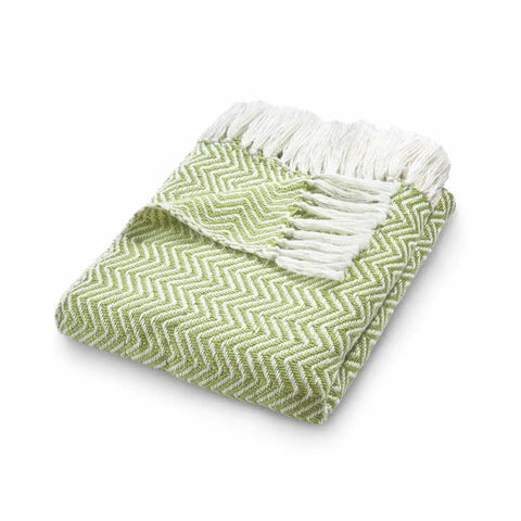 Herringbone Design Woven Throw - Green - Home Accessories