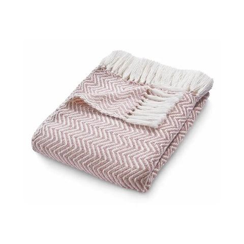 Herringbone Design Woven Throw - Rose - Home Accessories