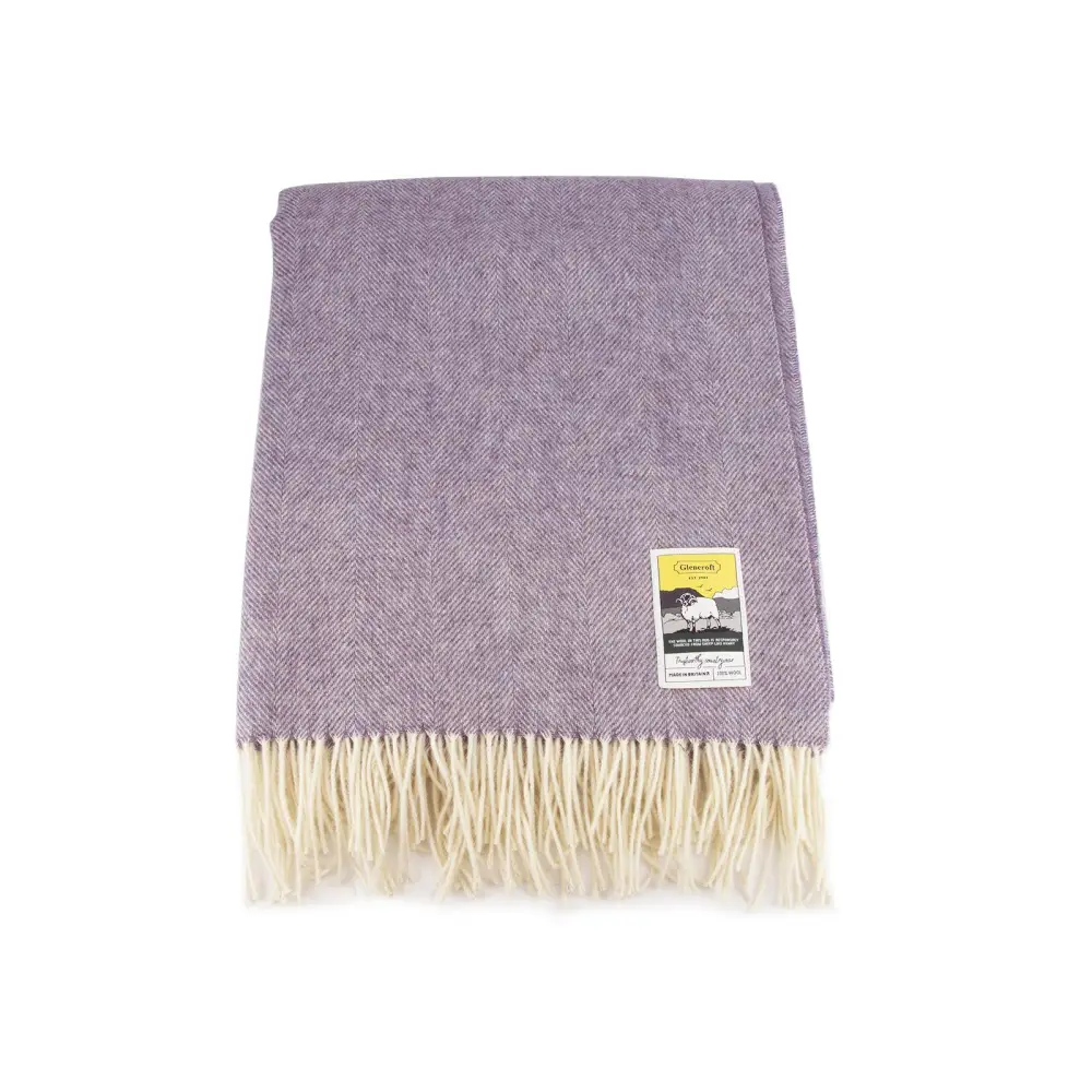 Herringbone Pure New Wool Blanket - Heather - Throws & Blankets