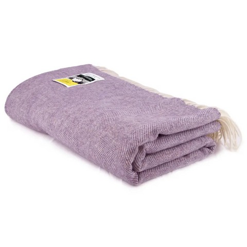 Herringbone Pure New Wool Blanket - Heather - Throws & Blankets
