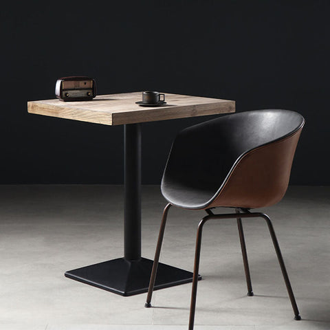 Modern herron a set of 2 dining chairs with black and brown two-tone leather upholstery for stylish seating