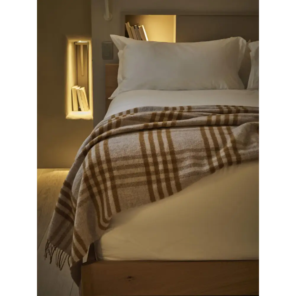 Hex XL Pure New Wool Throw - English Mustard - Throws & Blankets