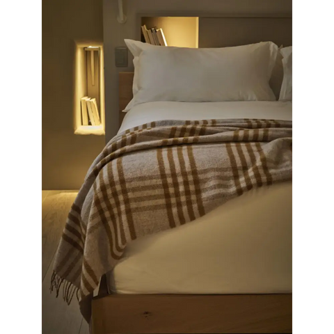 Hex XL Pure New Wool Throw - English Mustard - Throws & Blankets