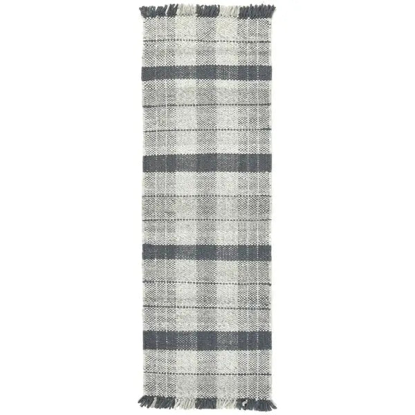 Highland Navy Checkered Rug - 67X200 cm - Rugs