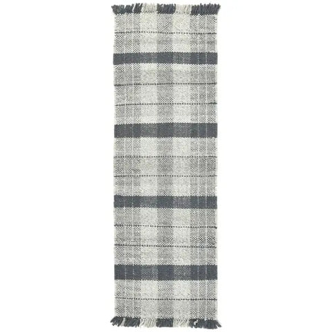 Highland Navy Checkered Rug - 67X200 cm - Rugs