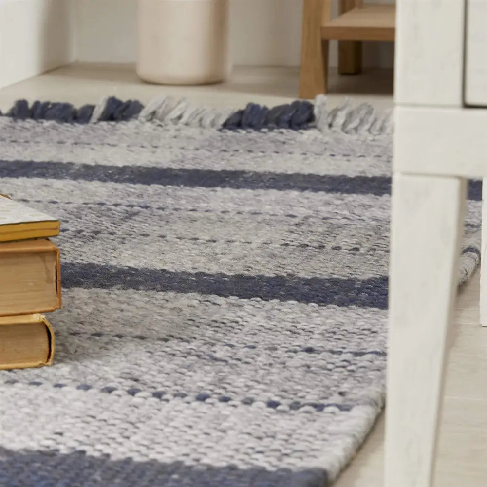 Highland Navy Checkered Rug - Rugs