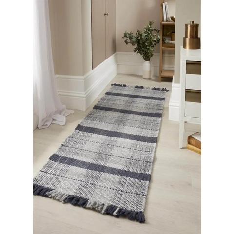 Highland Navy Checkered Rug - Rugs