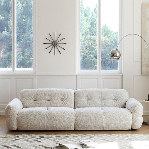 Hilda Two Seater,Three Seater Sofa, Boucle, Off White