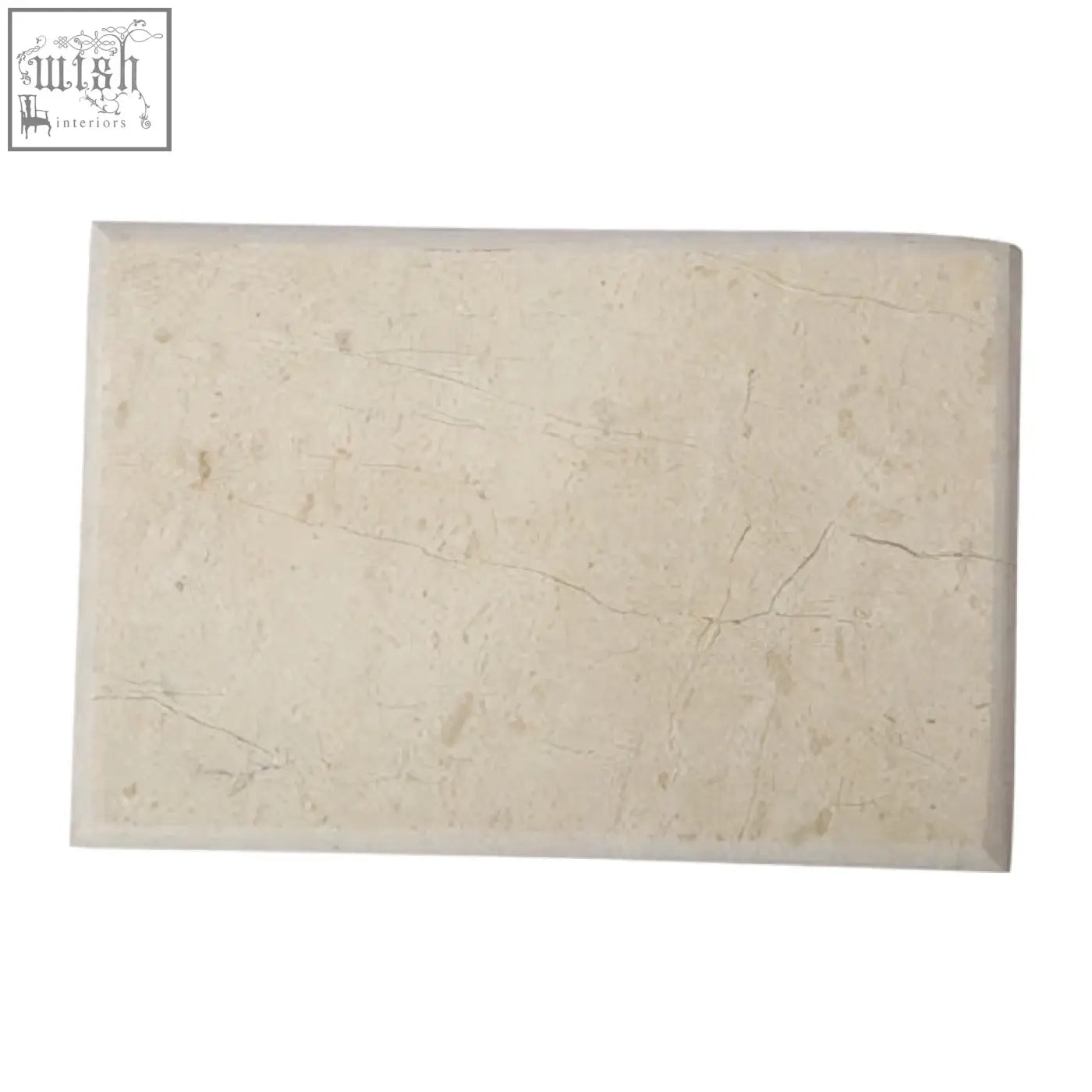 Cream-colored himaya champagne marble rectangular chopping and serving board with subtle natural stone texture