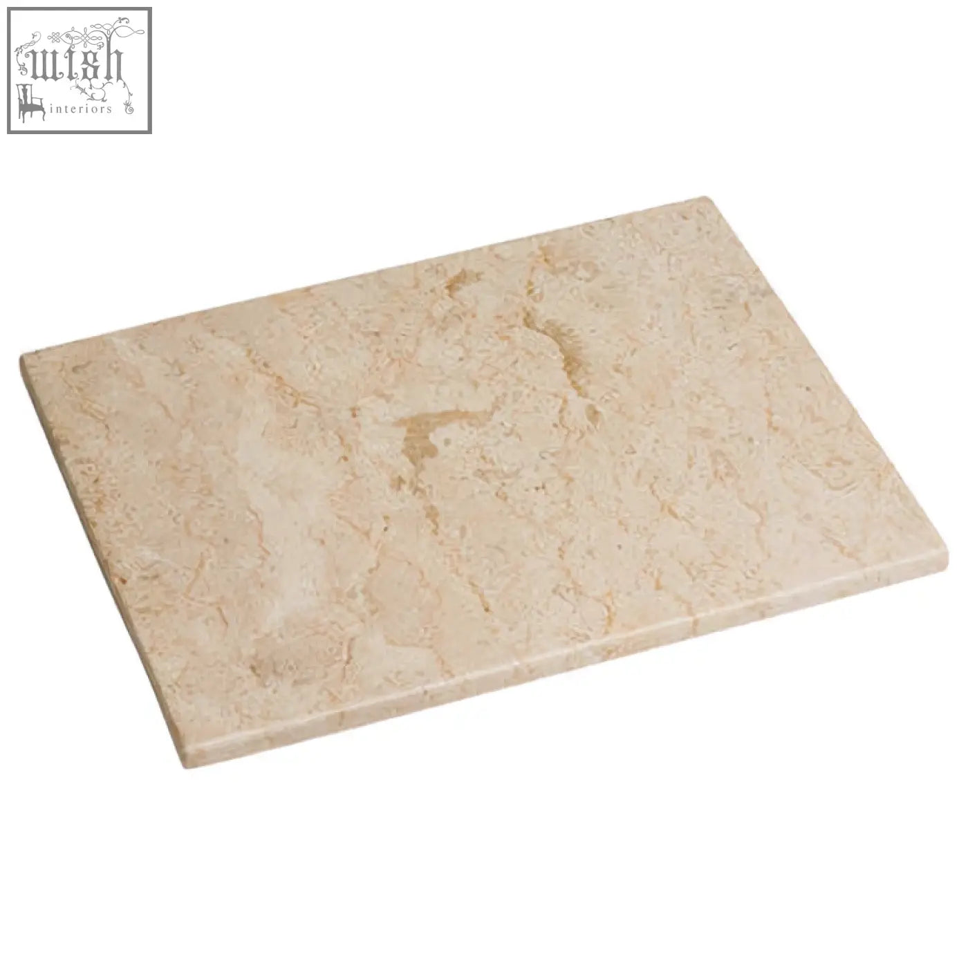 Beige himaya champagne marble rectangular chopping board with subtle veining and smooth polished edges