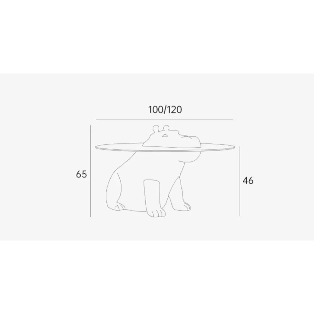 Hippo Coffee Table Side Table Glass