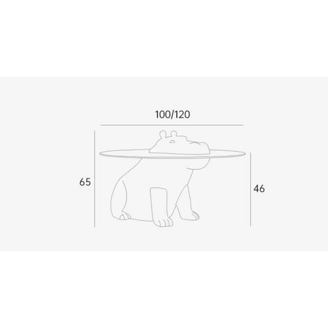 Hippo Coffee Table Side Table Glass