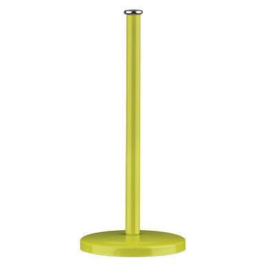 Hirano lime green metal kitchen roll holder with sleek cylindrical design and flat base for green metal kitchen use